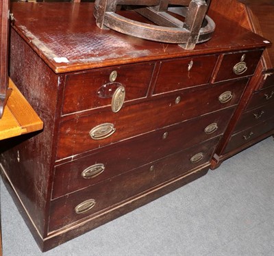 Lot 1241 - A George III mahogany six drawer straight fronted chest of drawers