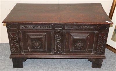 Lot 1316 - An oak coffer dated 1705