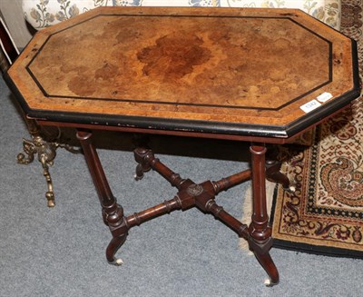 Lot 1342 - A Victorian burr walnut veneerer and ebonised occasional table