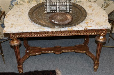 Lot 1355 - A reproduction marble top coffee table