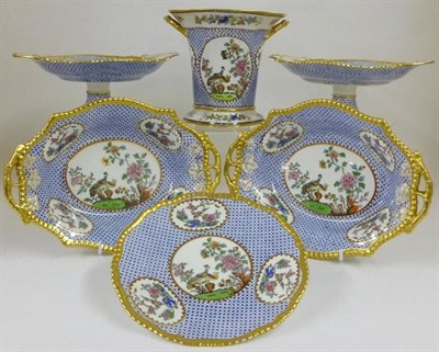 Lot 55 - A Copeland Late Spode China Dessert Service, early 20th century, decorated with chinoiserie...