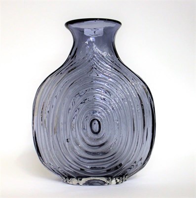 Lot 1 - Whitefriars - Geoffrey Baxter: A Textured Range Nipple or Onion Glass Vase, in lilac, pattern 9828