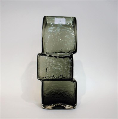 Lot 2 - Whitefriars - Geoffrey Baxter: A Large Textured Range Drunken Bricklayer Glass Vase, in willow,...