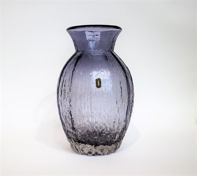 Lot 6 - Whitefriars - Geoffrey Baxter: A Textured Range Tulip Glass Vase, in lilac, pattern 9827, 1974...