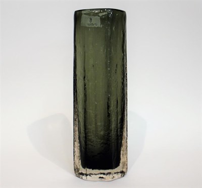 Lot 8 - Whitefriars - Geoffrey Baxter: A Textured Range Tubular or Cucumber Glass Vase, in willow,...