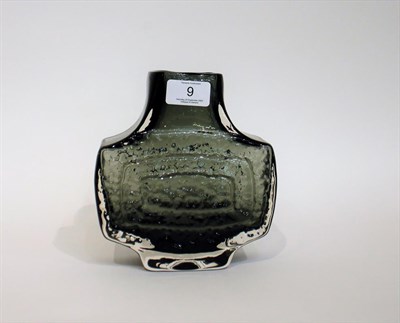 Lot 9 - Whitefriars - Geoffrey Baxter: A Textured Range Concentric Rectangles or TV Glass Vase, in...