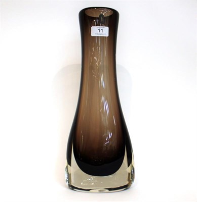 Lot 11 - Whitefriars - Geoffrey Baxter: A Swing Cased Glass Vase, in cinnamon, pattern 9650, 40cm