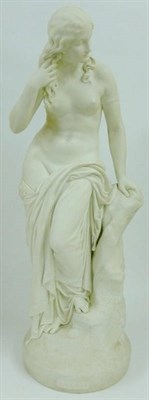 Lot 61 - A Copeland Parian Figure of Egeria, circa 1860, modelled by J H Foley RA, the loosely draped...