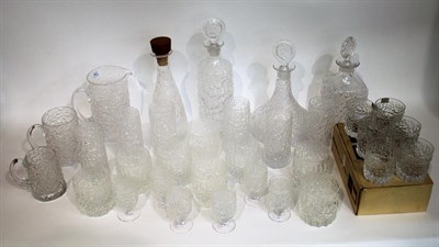 Lot 40 - Whitefriars - Geoffrey Baxter: Glacier/Everest/Snowflake Glass Tableware, all in flint, six...