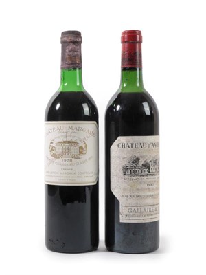 Lot 2018 - Château Margaux 1978 (one bottle), Château D'Angludet, Margaux 1981 (one bottle) (2)
