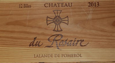 Lot 2022 - Château Du Rosaire 2013 Lalande de Pomerol (twelve bottles)