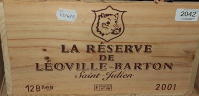 Lot 2042 - La Réserve De Léoville Barton 2001 Saint-Julien (twelve bottles)