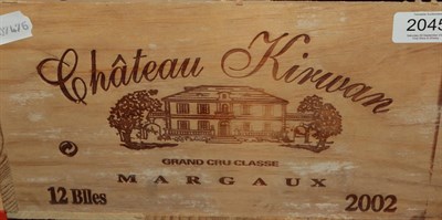 Lot 2045 - Château Kirwan 2002 Margaux (twelve bottles)
