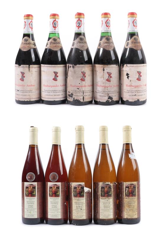 Lot 2088 - 2000 Niersteiner Paterberg, Ortega Auslese, Rheinhessen, (five bottles), 1979 Blauburgunder...