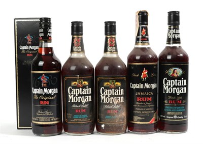 Lot 2120 - Captain Morgan Black Label Rum, 1970s bottling (two bottles), Captain Morgan Black Label Rum, 1980s