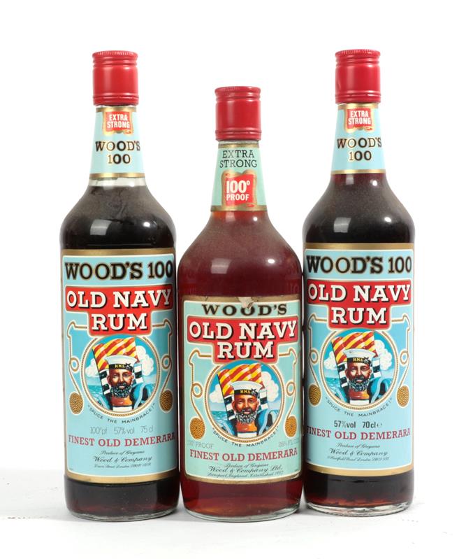 Lot 2121 - Wood's Extra Strong Old Navy Rum, 100° proof, 262/3 fl.ozs., 1970s bottling (one bottle),...