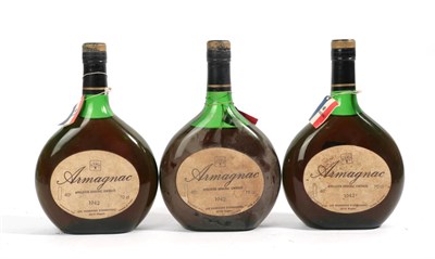 Lot 2123 - Les Vignerons D'Armagnac 1942 Armagnac (three bottles)