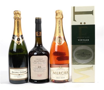 Lot 2130 - Moët & Chandon Millésime Blanc 1999 Champagne (one bottle), Mercier Brut Rosé Champagne (one...