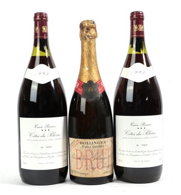 Lot 2131 - Bollinger Extra Quality Champagne 1937, (one bottle), Dauphins à Tulette, Cotes du Rhone 1993,...