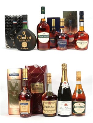 Lot 2137 - Martell V.S. Fine Cognac (one bottle), Hennessy Very Special 3 Star Cognac (one bottle),...