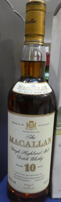 Lot 2142 - The Macallan 10 Years Old Single Highland Malt Scotch Whisky, 1990s bottling, 40% vol 70cl, in...