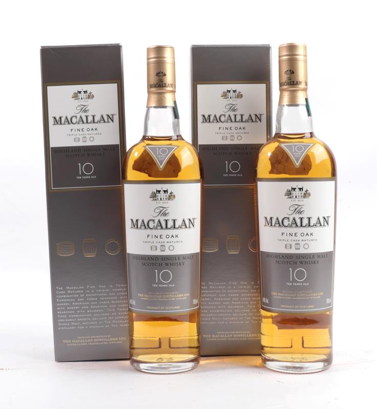 Lot 2144 - The Macallan Fine Oak Triple Cask Matured Highland Single Malt Scotch Whisky 10 Years Old, 40%...