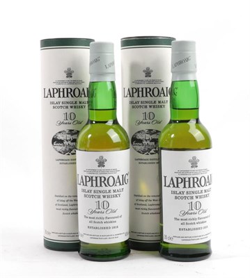 Lot 2166 - Laphroaig 10 Year Old Islay Single Malt Scotch Whisky, 40% 35cl, in original cardboard tubes...