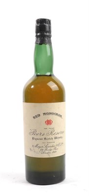Lot 2185 - Red Monogram ''Peers Reserve'' Liqueur Scotch Whisky 70° proof, Mayor Sworder & Co. Ltd., 29 Budge