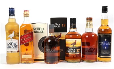 Lot 2185A - Johnnie Walker Red Label Blended Scotch Whisky, 40% vol 70cl (one bottle), Pure Malt 8 Year Old...