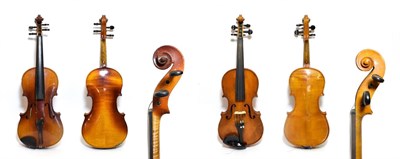Lot 3009 - Violin 14 1/8'' two piece back, labelled 'Piena Student-Violin Model Antonius Stradivarius'...