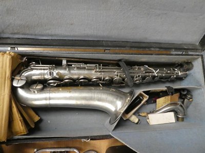 Lot 3014 - Tenor Saxophone By Jerome Thibouville-Lamy Made In Paris with accessories including mouthpiece...
