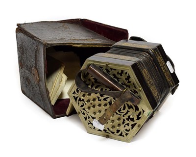 Lot 3043 - Jefferies Concertina Anglo Duet system, 6'' hexagonal endplates in bare metal finish one stamped 'C