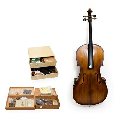 Lot 3048 - Cello 29 3/4'' two piece laminated back, labelled 'Made in Hungary' in soft case; together with...