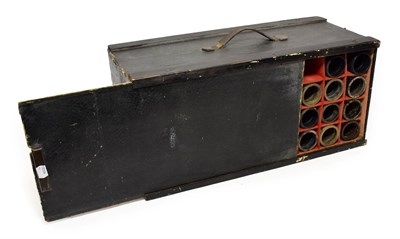 Lot 3072 - A Double-Sided Phonograph Cylinder Travelling Case, containing 59 cylinders, mostly 2-minute,...