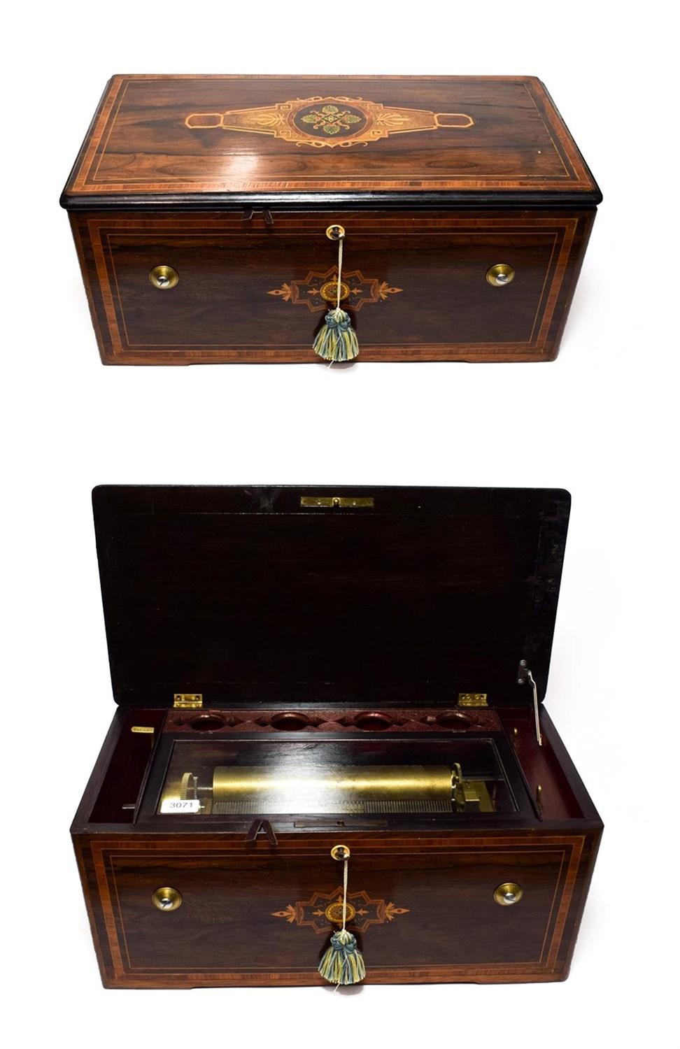 Lot 3105 - A Voix-Celeste Musical Box, Probably By B. A. Bremond, serial no. 10119, playing six airs, with the