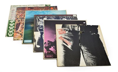 Lot 3116 - Rolling Stones Vinyl LPs Sticky Fingers with zipper, Aftermath, Emotional Rescue, Between the...