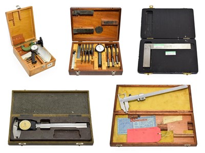 Lot 3132 - Albert Gbehm Hardness Hand Tester together with various Vernier Calipers largest 78cm long, a...