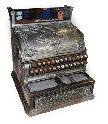 Lot 3141 - National Cash Register no.1226042 349-DD, chrome finish with keys 1/2d to 10/-, 15'', 38cm wide