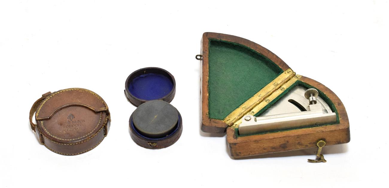 Lot 3143 - Stanley Optical Square together with a Short & Mason Clinometer and a Simson & Co metal...