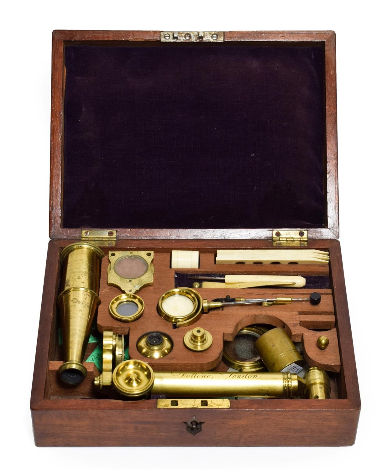 Lot 3151 - Dollond Travelling Microscope brass, with base engraved with makes name 'Dollond London' and...