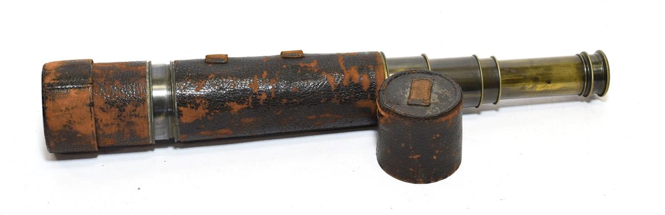 Lot 3153 - H Hughes (London) Five Drawer Telescope with 2 1/4'' objective lens, with maker's name engraved...