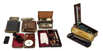 Lot 3157 - Various Medical Instruments including blood pressure gauge, ENT mirror, scales, dental tools...