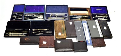 Lot 3160 - Drawing Instrument Sets eighteen assorted small cased sets (18)