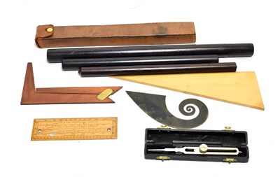 Lot 3168 - Various Drawing Instruments including Scale dividers, W H Harling 'The Clinograph', spiral...