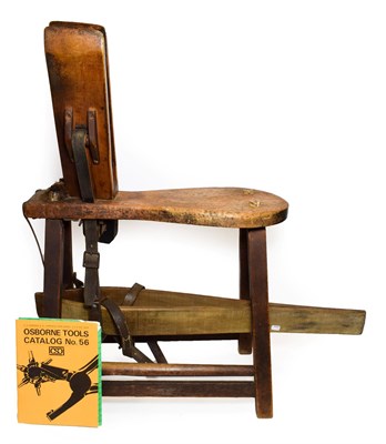Lot 3171 - C S Osborne & Co. Saddlers Stitching Horse (US, 1942) together with a jaw clamp and Osbourne...