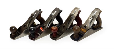 Lot 3179 - Smoothing Planes A Collection Of Four Metal Examples three by Stanley and one Acorn