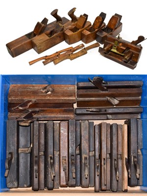 Lot 3186 - Various Wood Working Planes approximately 15 moulding planes, adjustable rebate plane, three...