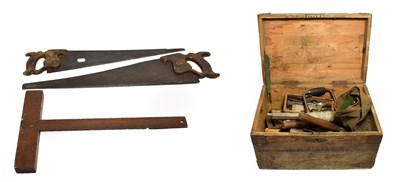 Lot 3188 - Various Woodworking Tools contained in wooden chest