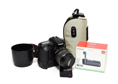 Lot 3196 - Canon EOS 30D Camera with EF-S f4-5.6 17-85mm lens and BG-E2 Battery Grip; Canon EF f4.5-5.6...