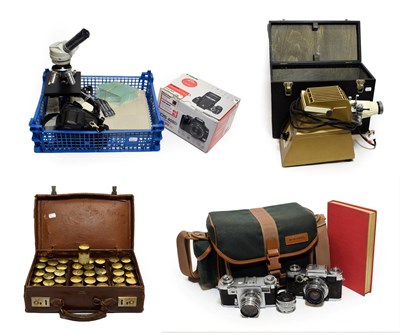 Lot 3218 - Various Cameras And Related Equipments including Contax camera with Zeiss Optan Sonnar f2 50mm lens